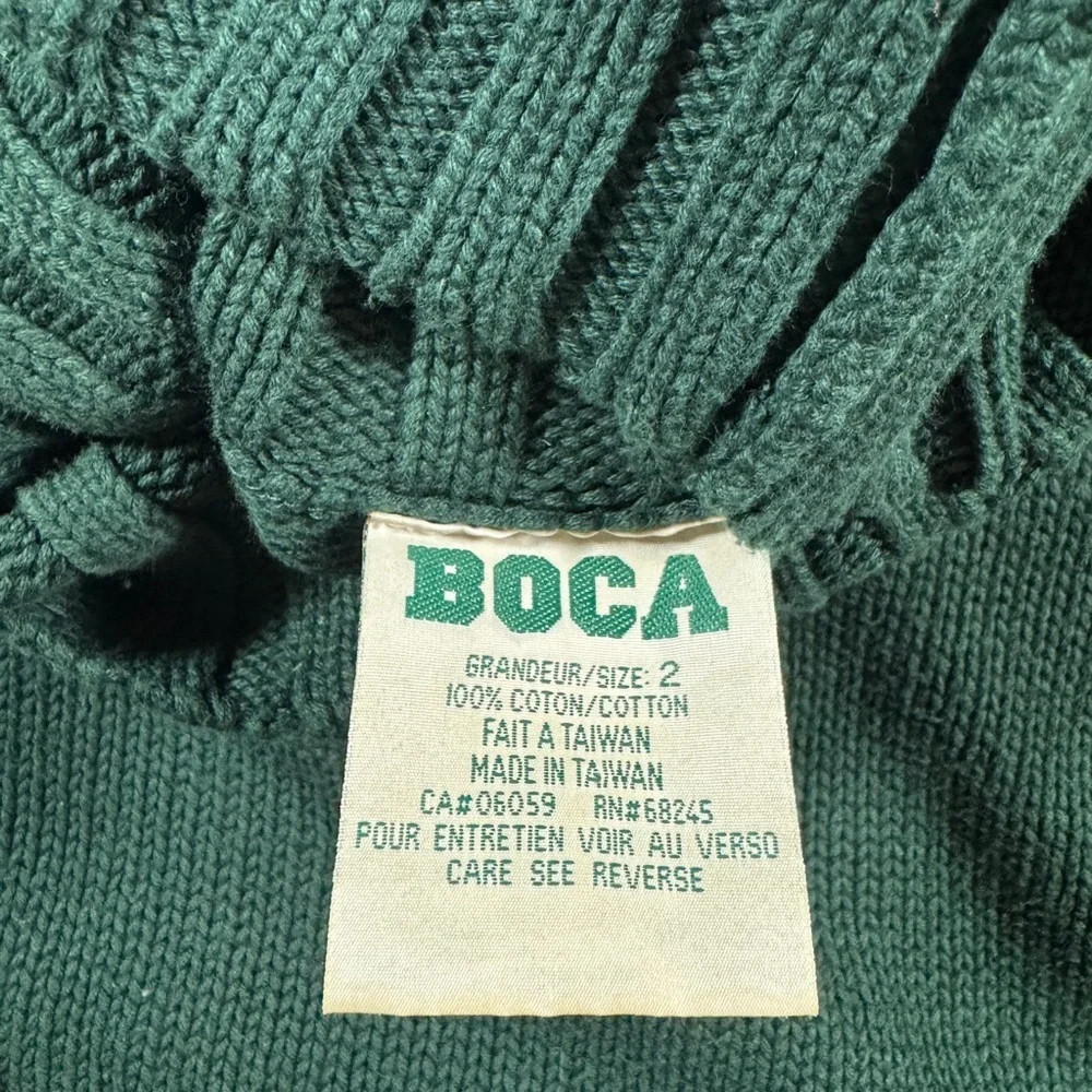 🔥 Vintage 90s BOCA Oversized Green Chunky Knit Turtleneck Sweater 🔥 - Picture 10 of 10